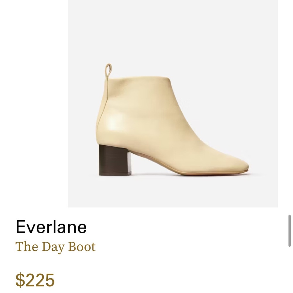 Everlane Day Boot Women's Ankle Boots in Cream